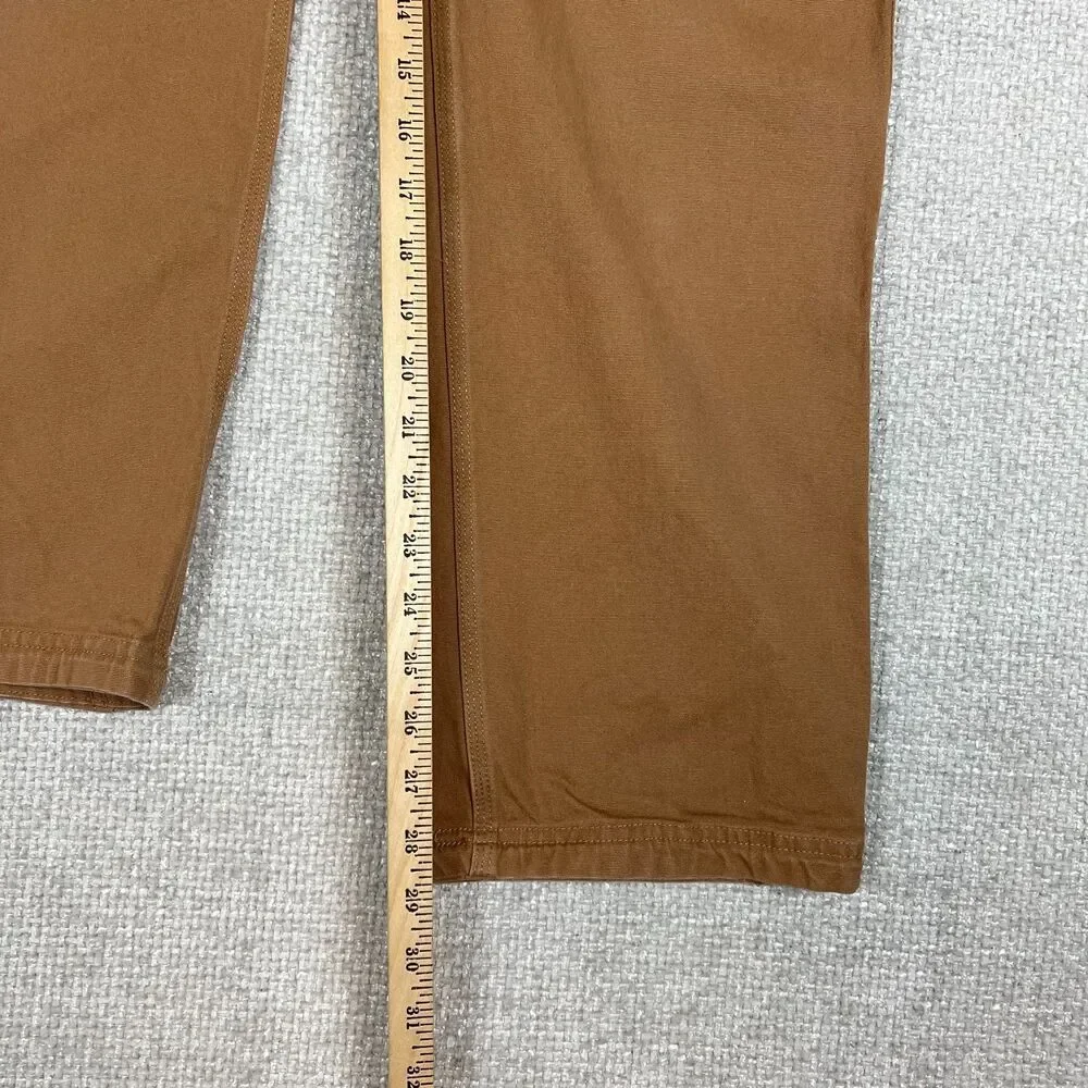 Duluth Trading Co. Flex Fire Hose Pants Men's 38x30 (Fits 37x29) Brown Canvas